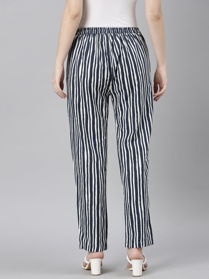 Neerus Women'S Navy Blue Color Pant