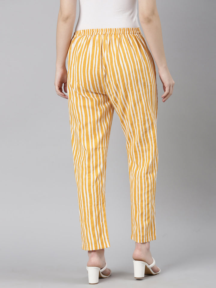 Neerus Women'S Yellow Color Pant