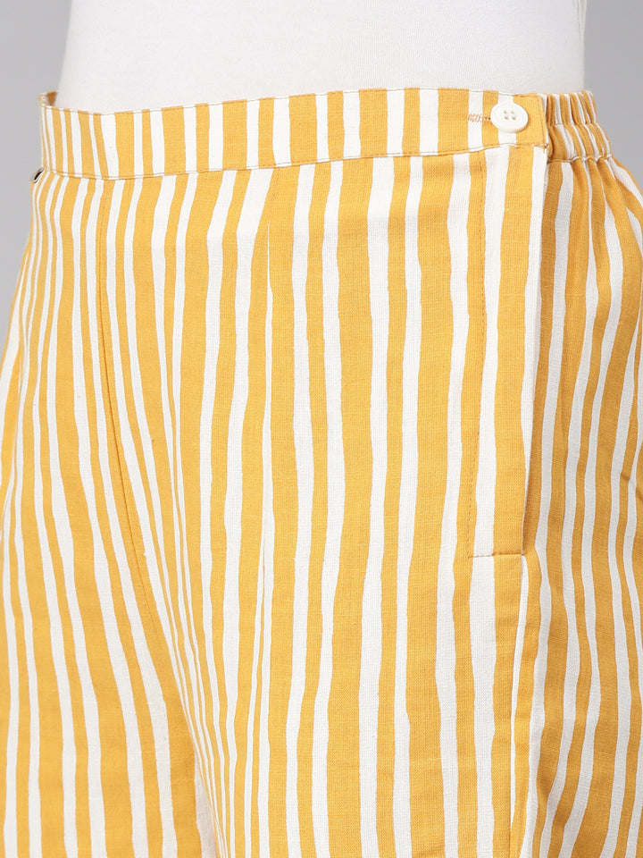 Neerus Women'S Yellow Color Pant