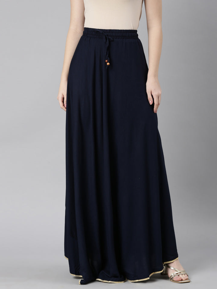 Neerus Navy Blue Color Skirt