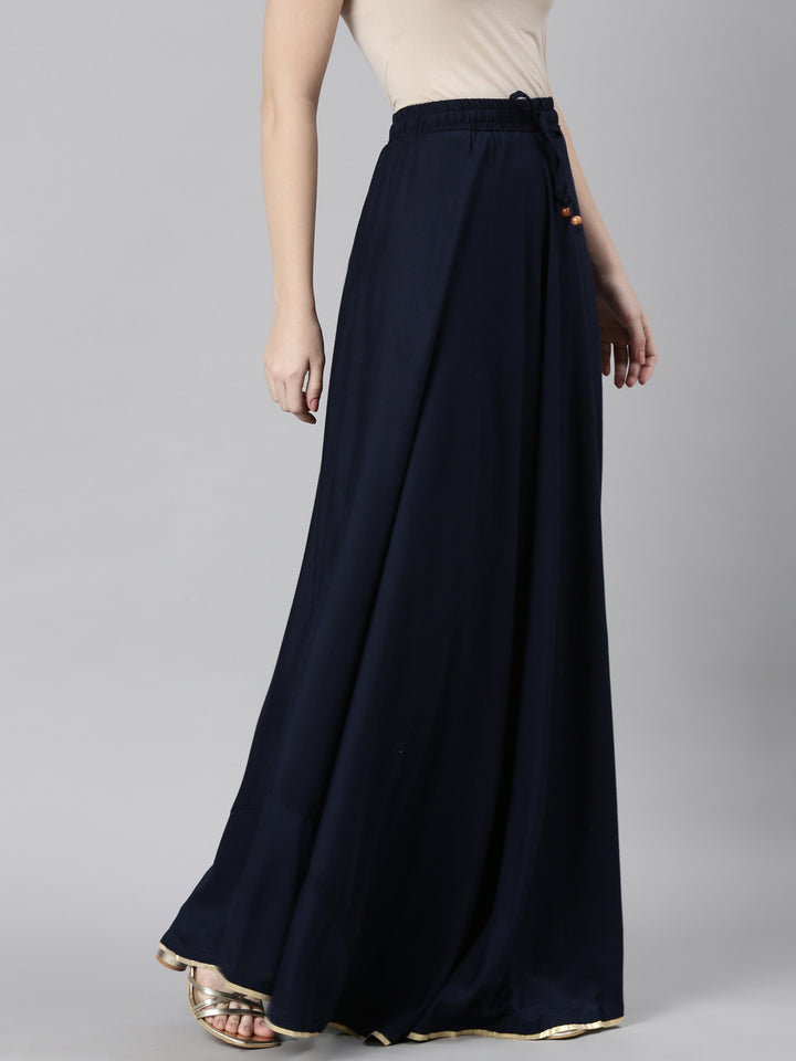 Neerus Navy Blue Color Skirt