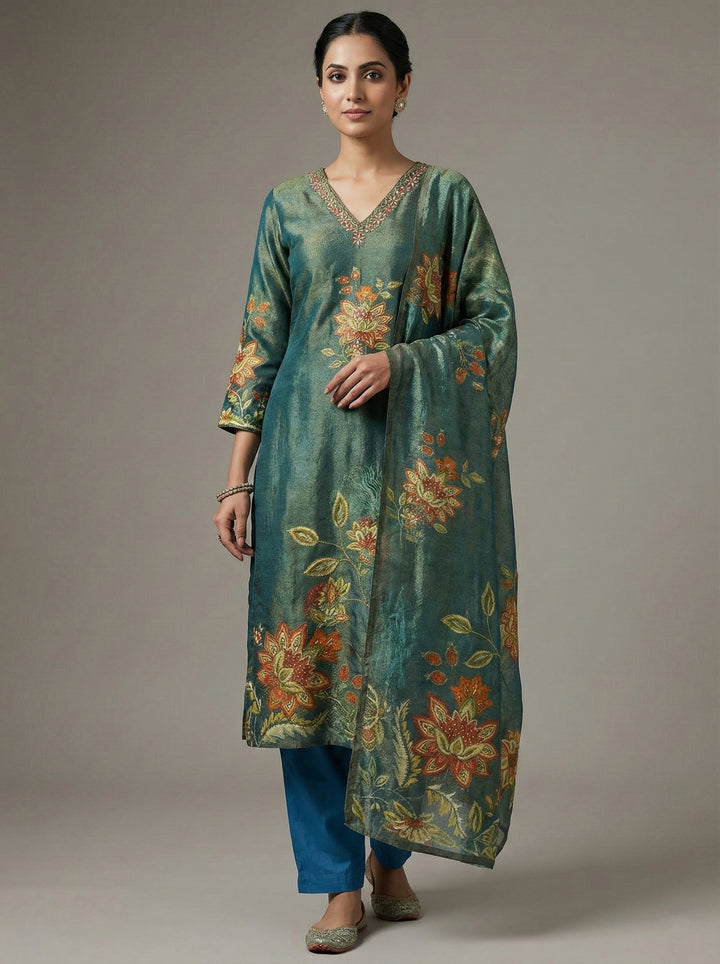 Rama Tissue Floral Printed Three Piece Set