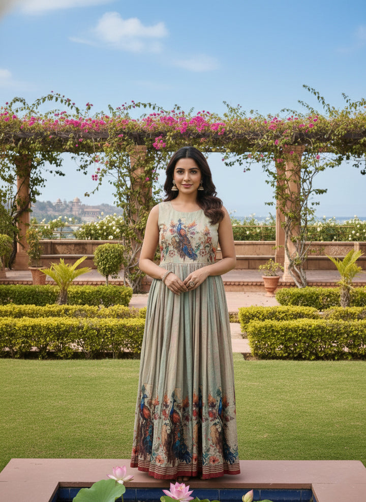 Pista Dola Silk Printed Long Dress