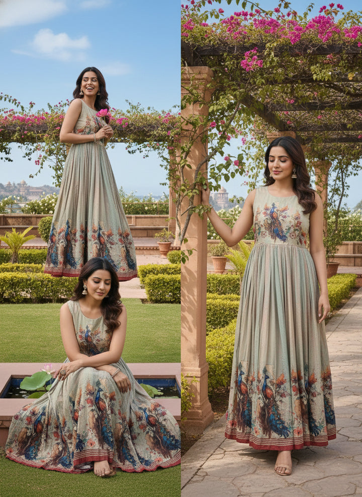 Pista Dola Silk Printed Long Dress