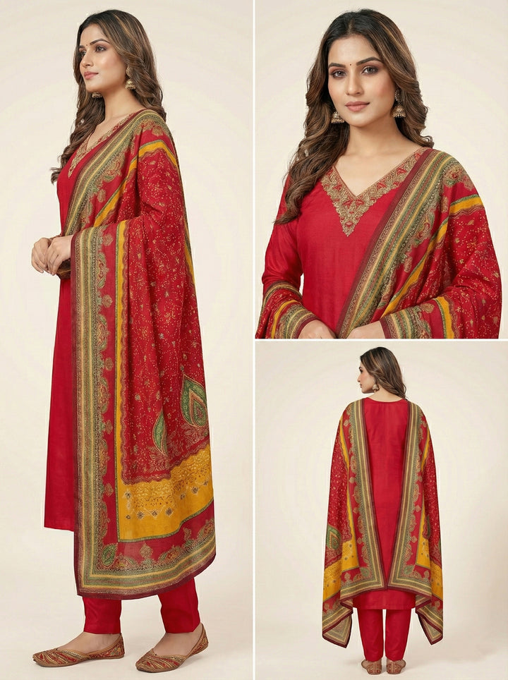 Red Modal Three Piece Set