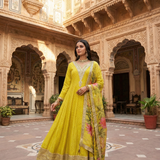 Variyali Green Tissue Fabric Anarkali Set