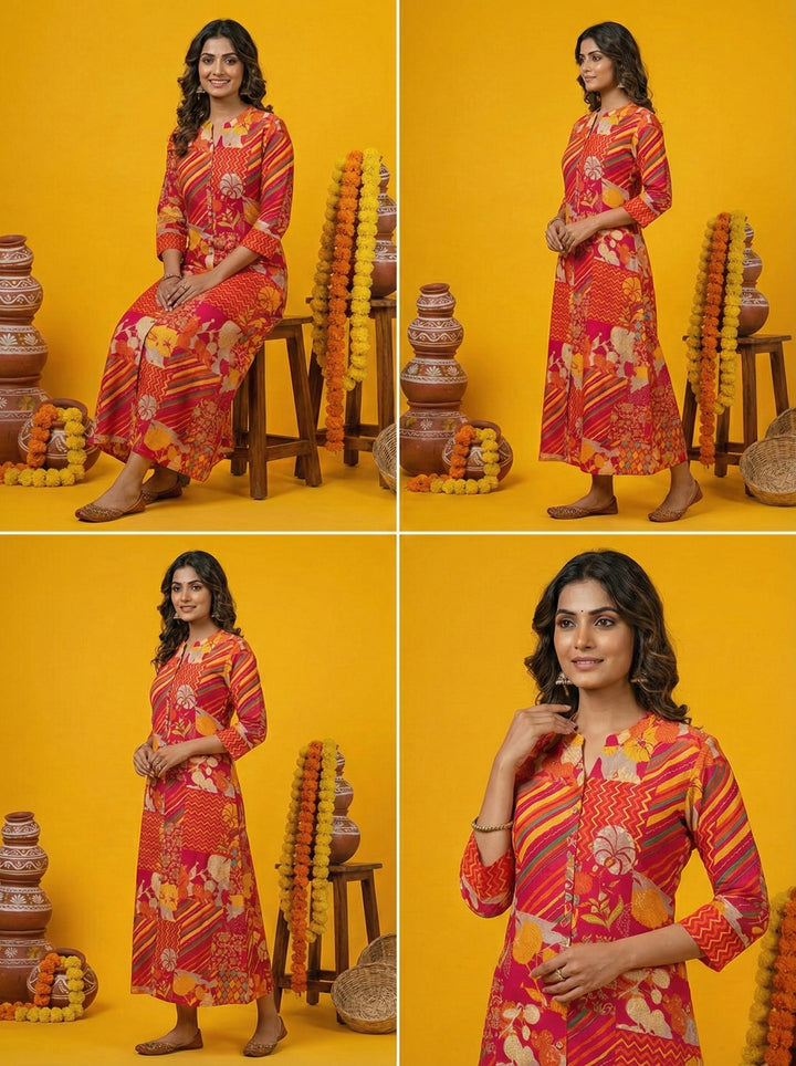 Rani Silk Digital Print Long Dress