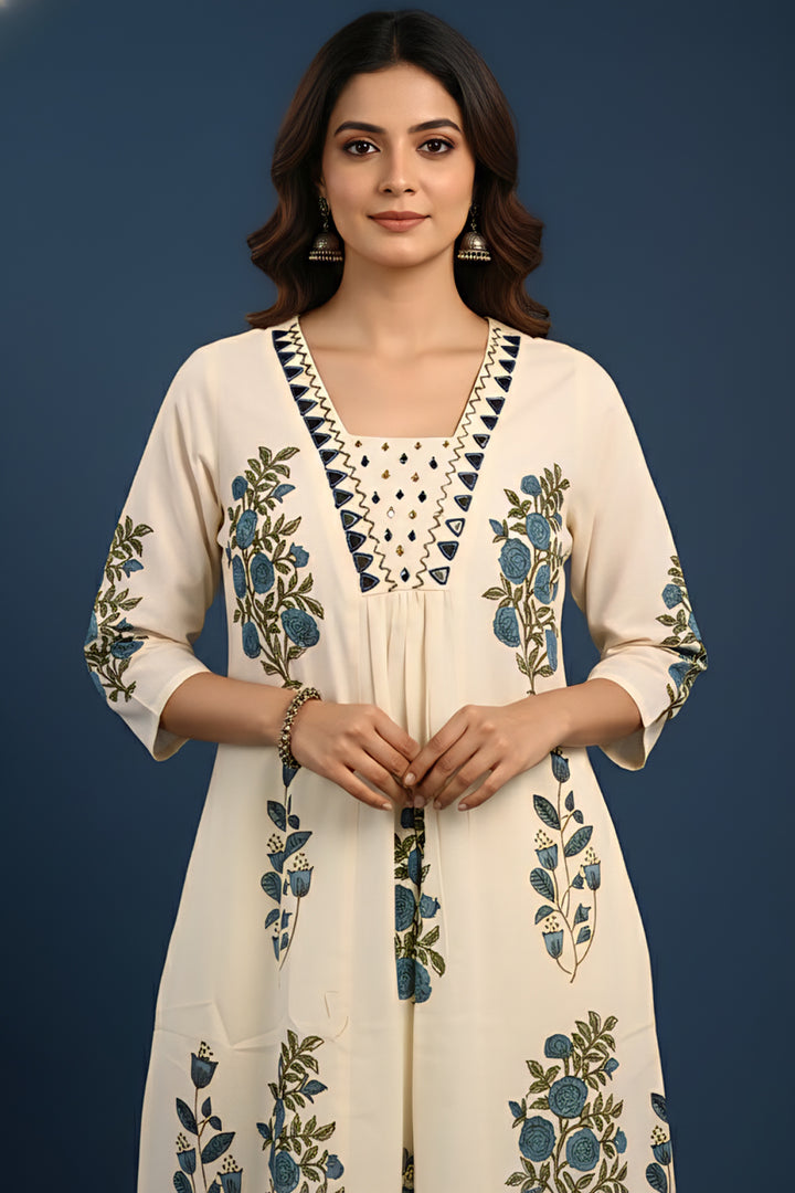 Rama Cotton Floral Digital Print Two Piece Set