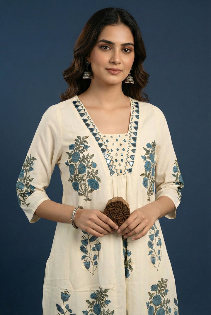 Rama Cotton Floral Digital Print Two Piece Set