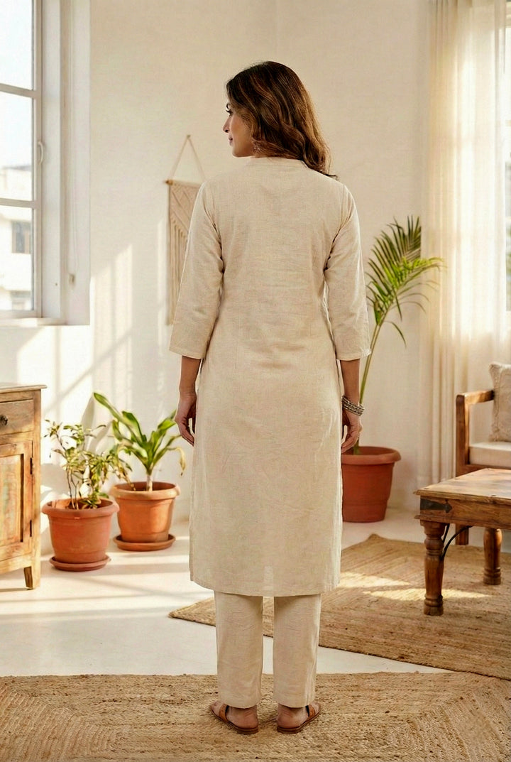 Rust Cotton Printed Two Piece Set