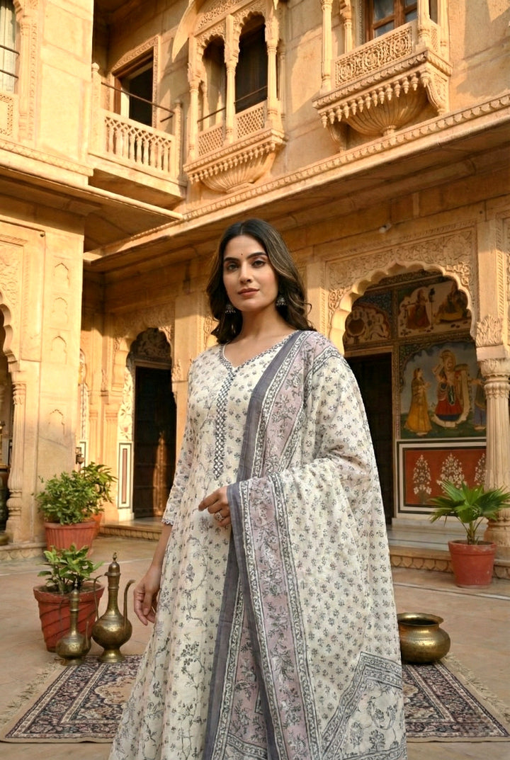 Onion Cotton Floral Digital Printed Three Piece Set