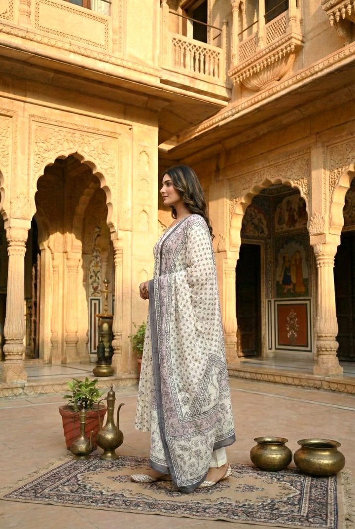 Onion Cotton Floral Digital Printed Three Piece Set