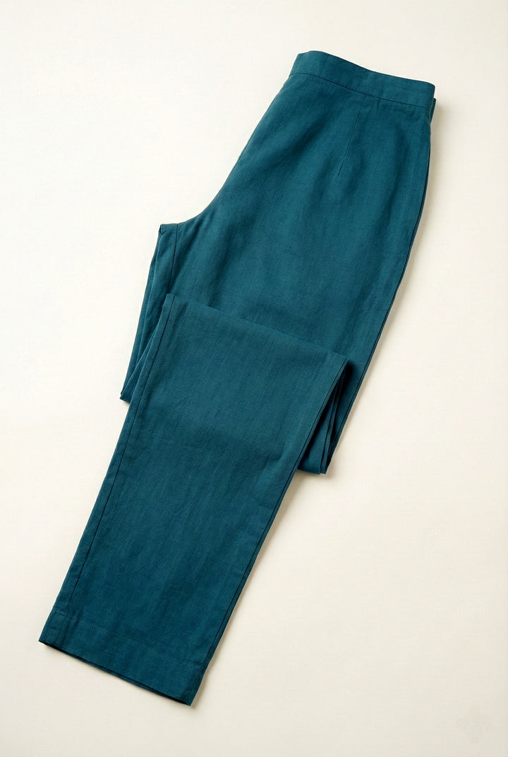 Teal Blue Cotton Three Piece Set