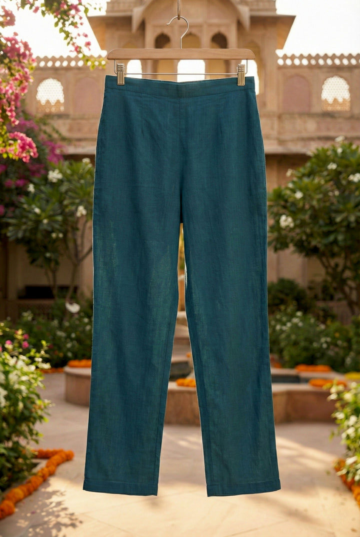 Teal Blue Cotton Three Piece Set