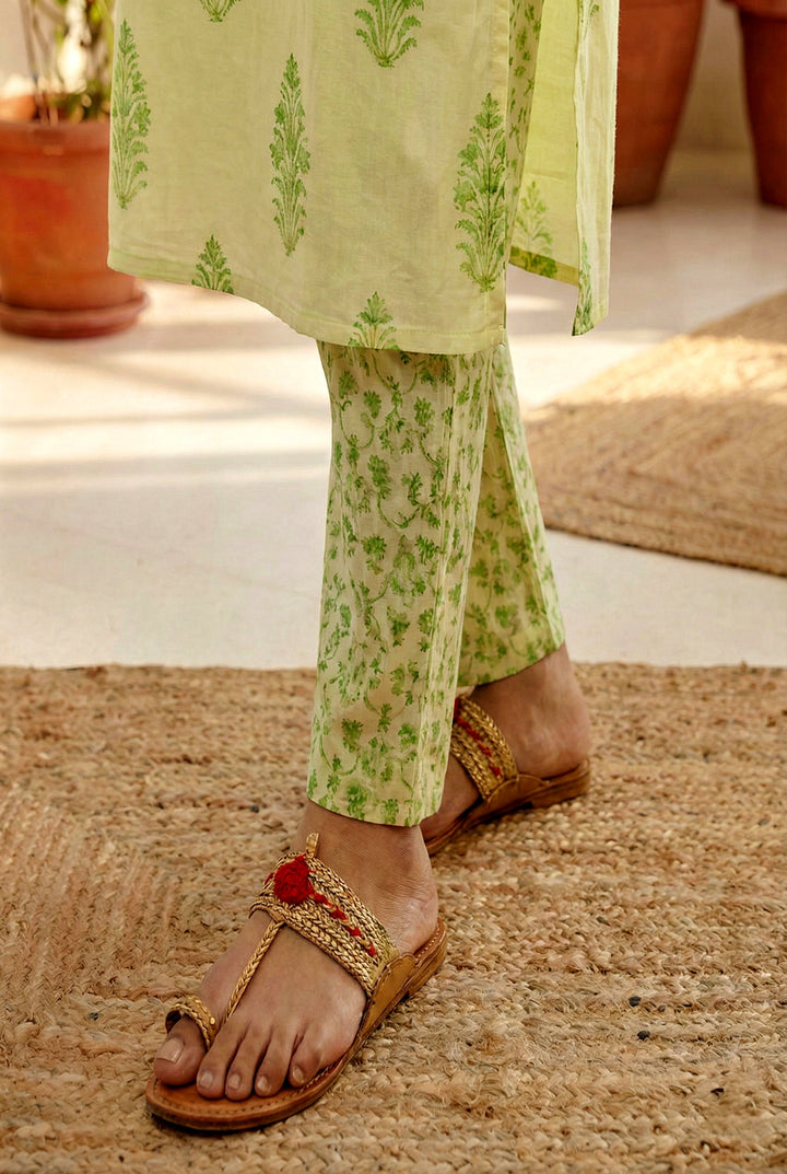 Pista Cotton Thread Embroidery Suit Set