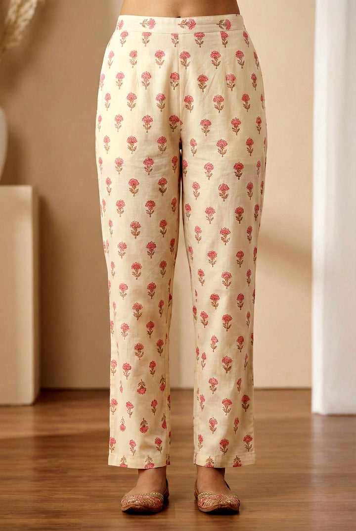 Rose Cotton Floral Printed Three Piece Set