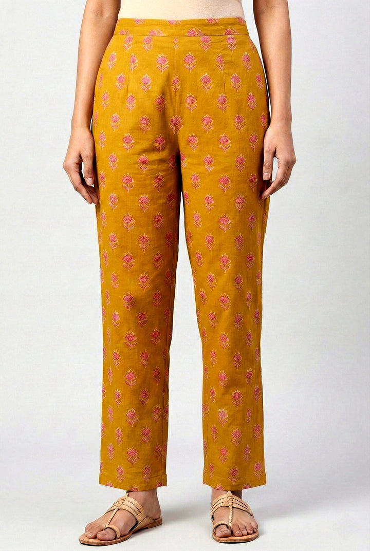 Gold Cotton Thread Embroidery Suit Set