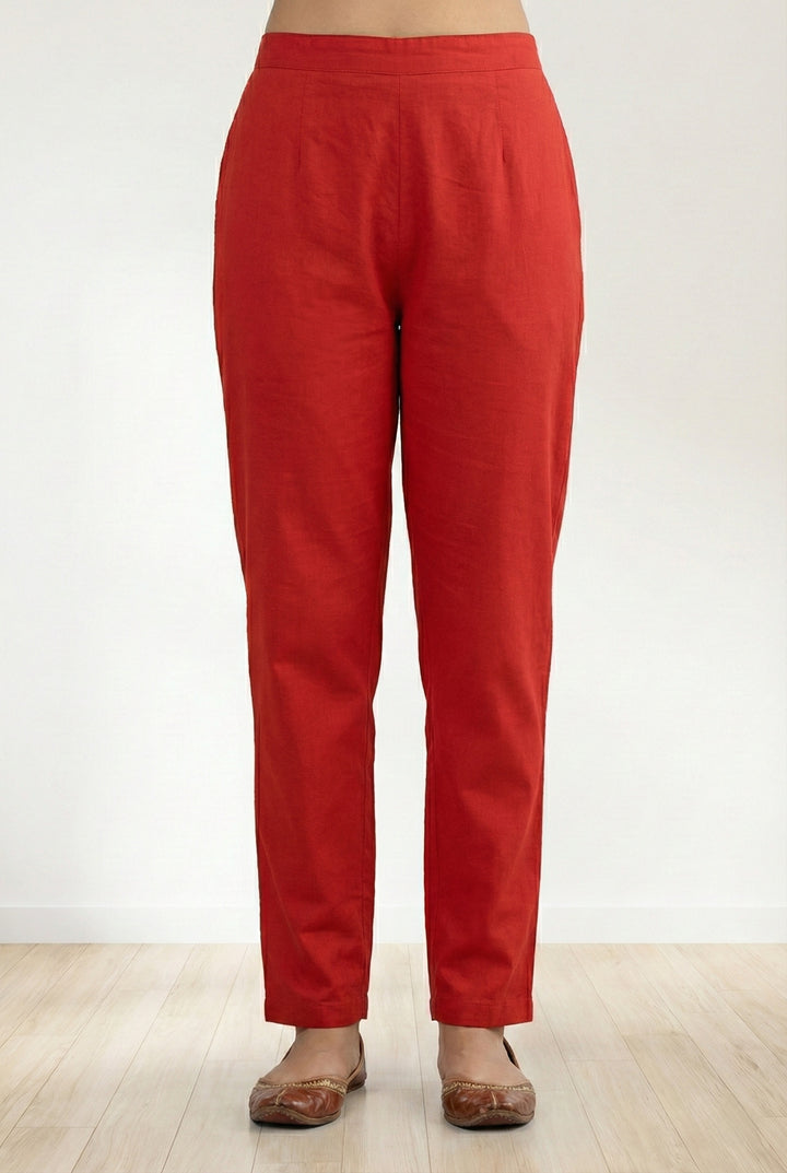 Red Silk Hand Embroidery Three Piece Set