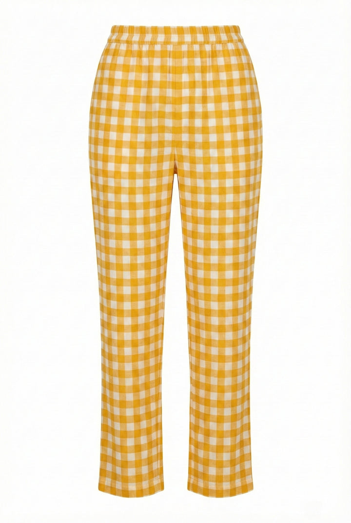 Mustard Cotton Striped Two Piece Set