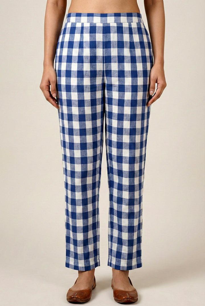 Indigo Cotton Striped Two Piece Set