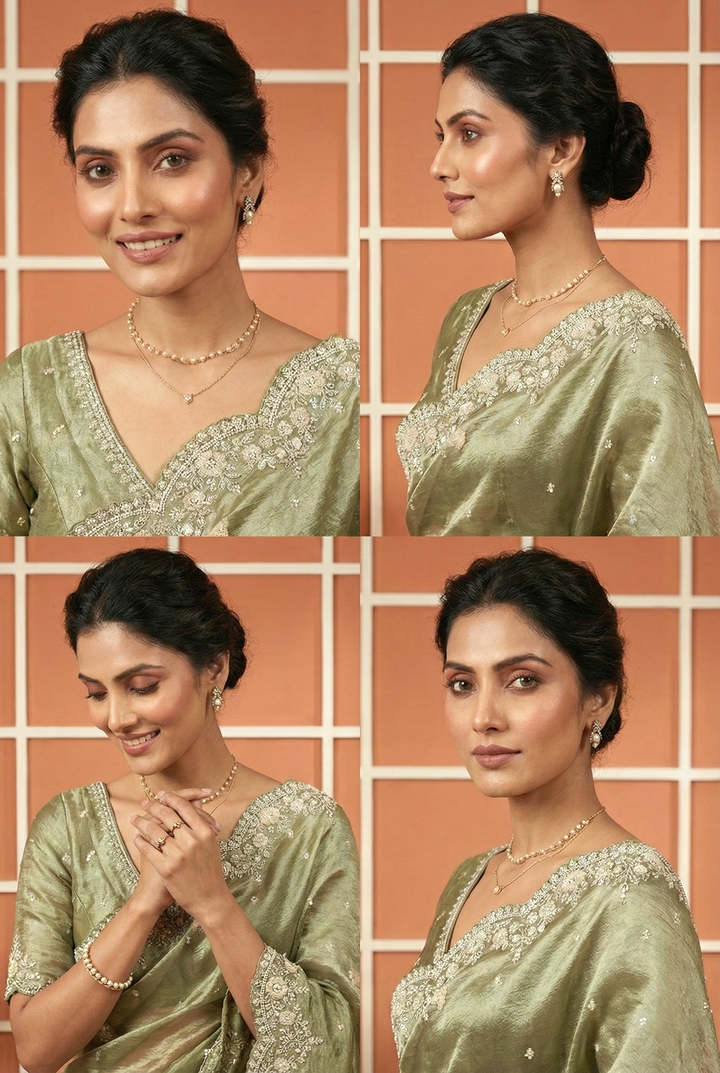 Green Heavy Zari Embroidery Organza Saree