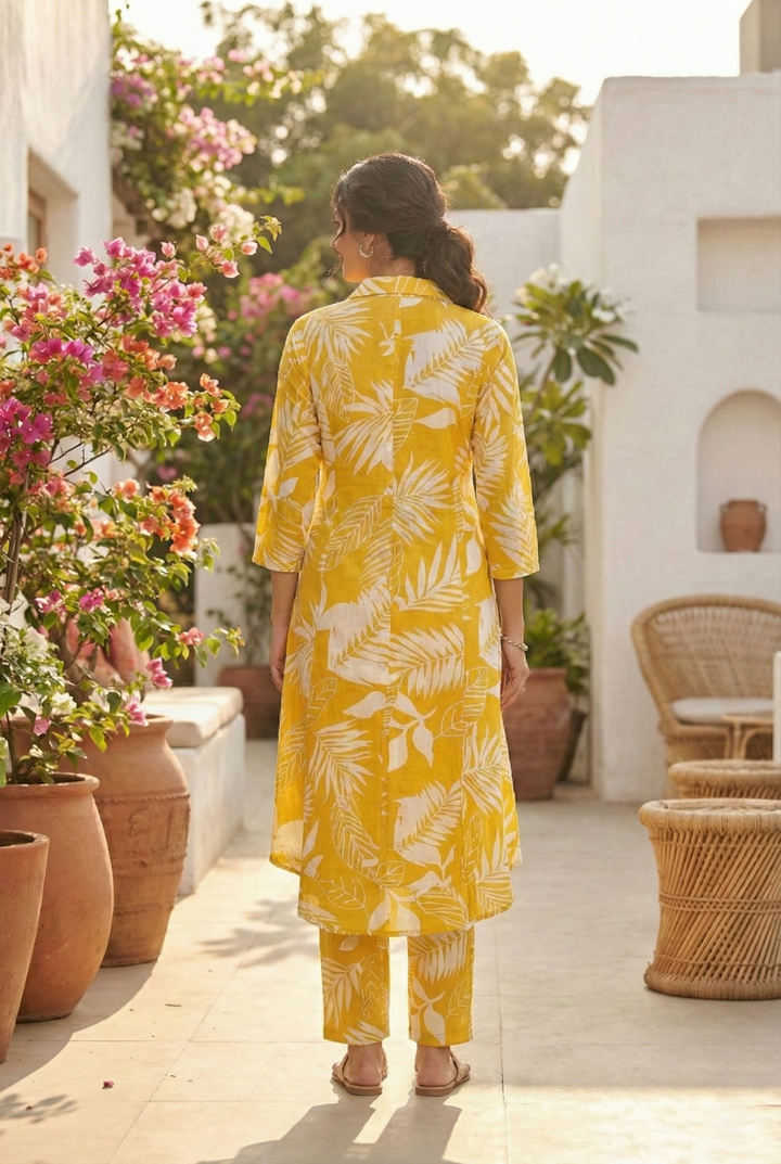 Mustard Cotton Two Piece Set