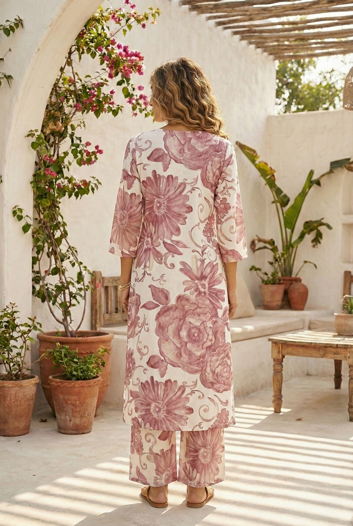 Onion Cotton Floral Digital Printed Two Piece Set