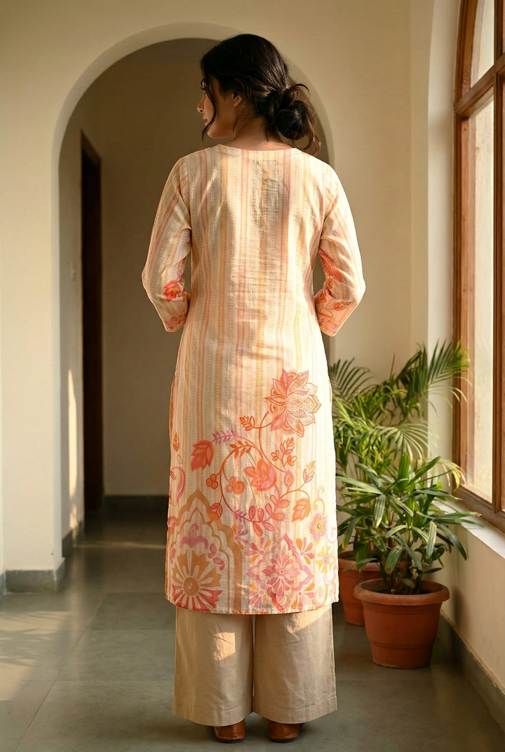 Peach Cotton Three Piece Set