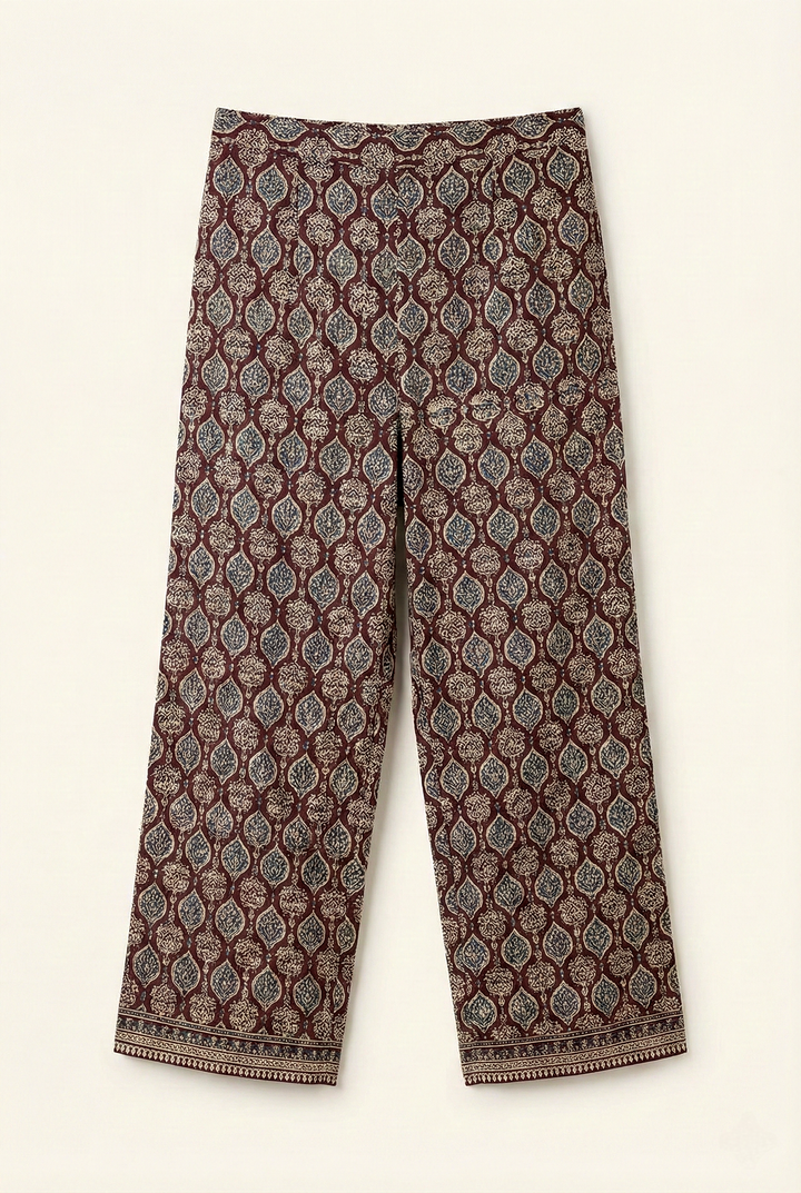 Brown Cotton Three Piece Set