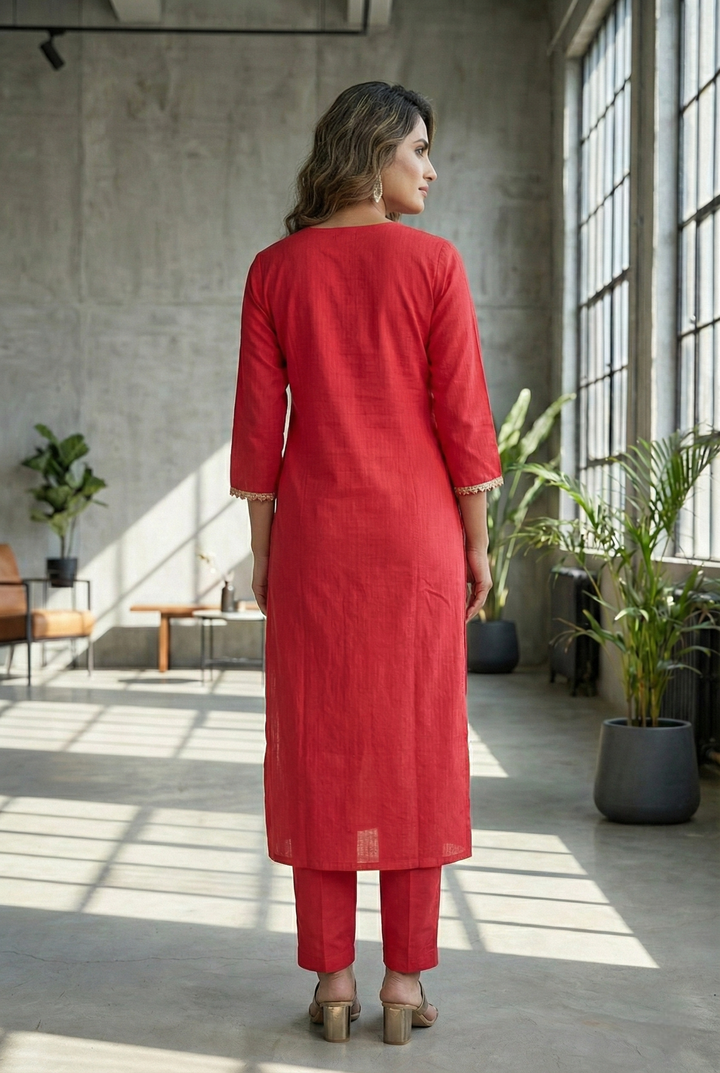 Rani Rayon Hand Embroidery Kurta