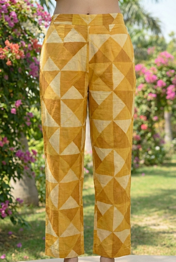 Mustard Cotton Printed Two Piece Set