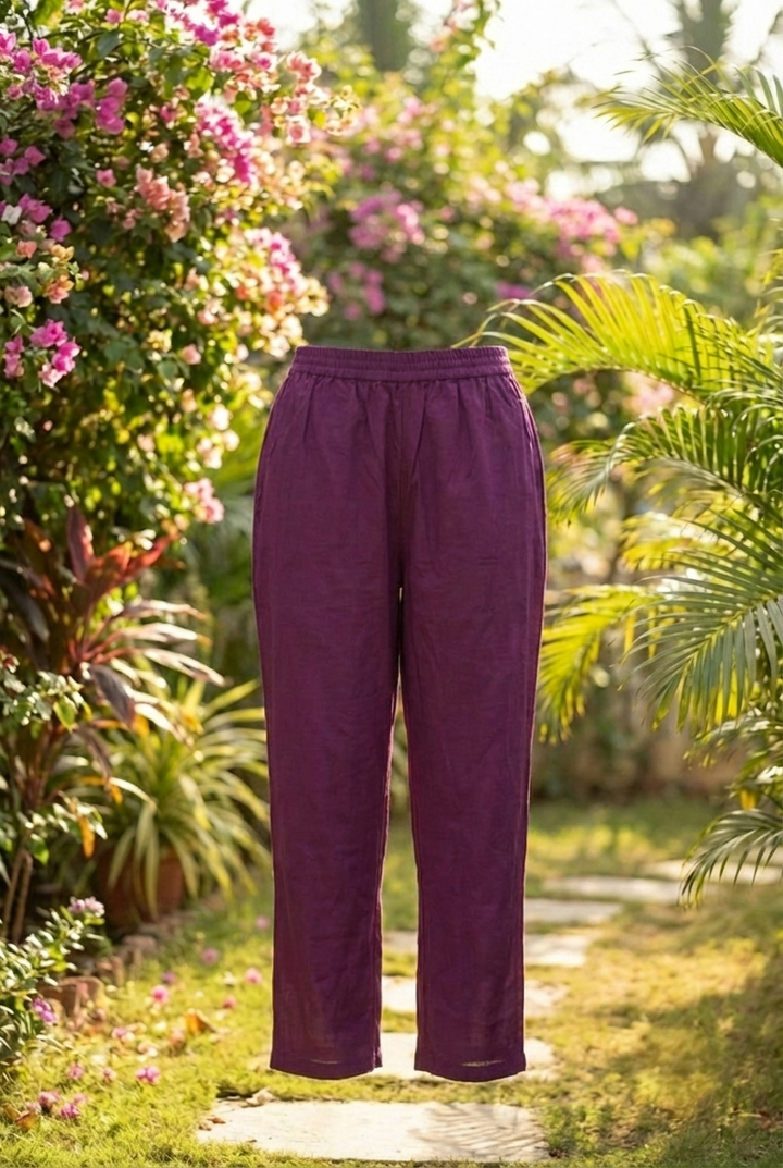 Neerus Maroon cotton hand embroidered suit set - detail view 3