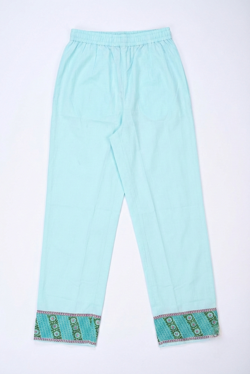Neerus Blue cotton printed suit set - detail view 3
