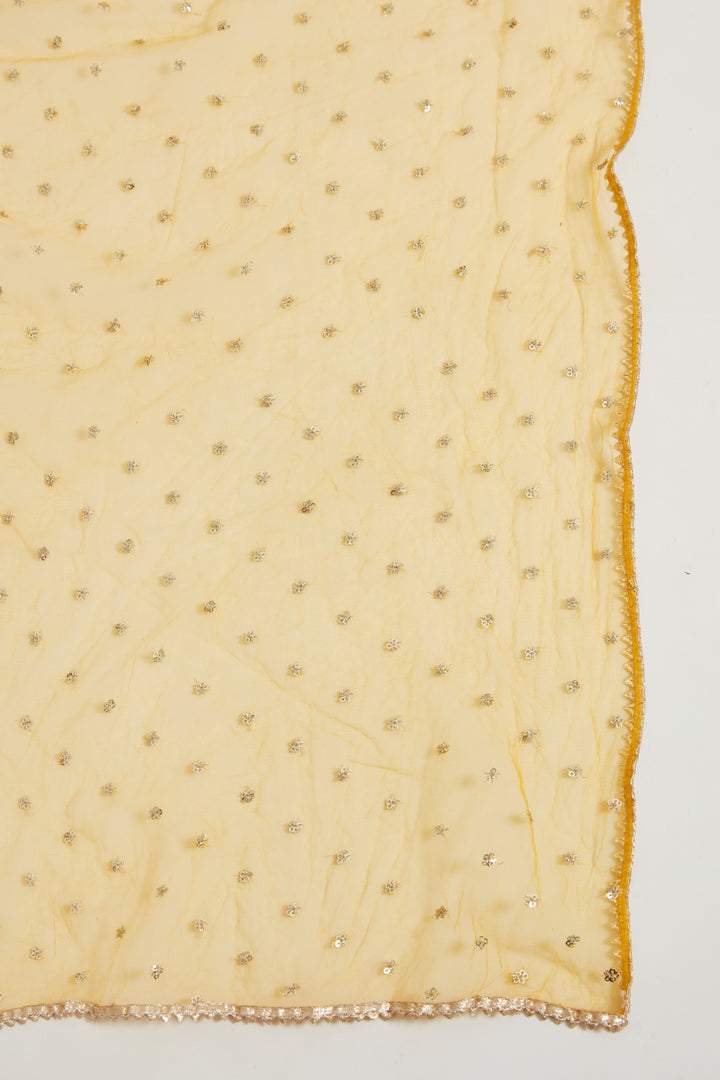 Neerus Mustard Color Embroidered Gown
