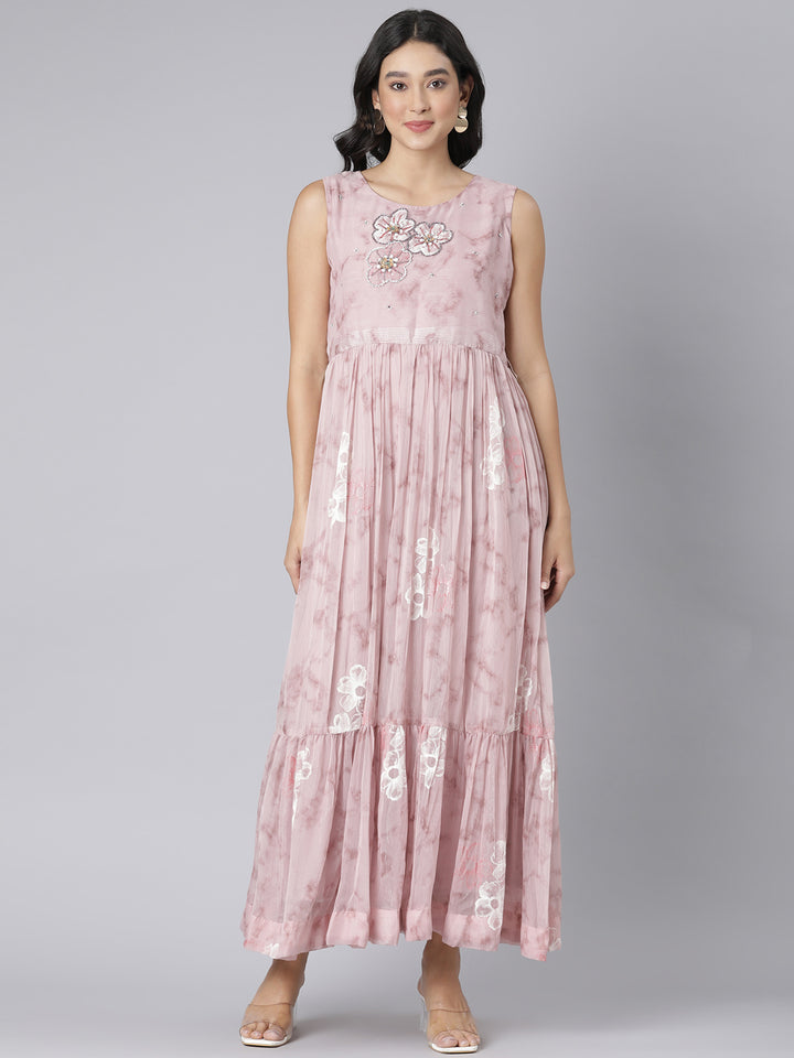 Neerus Onion Casual Floral Maxi Dresses