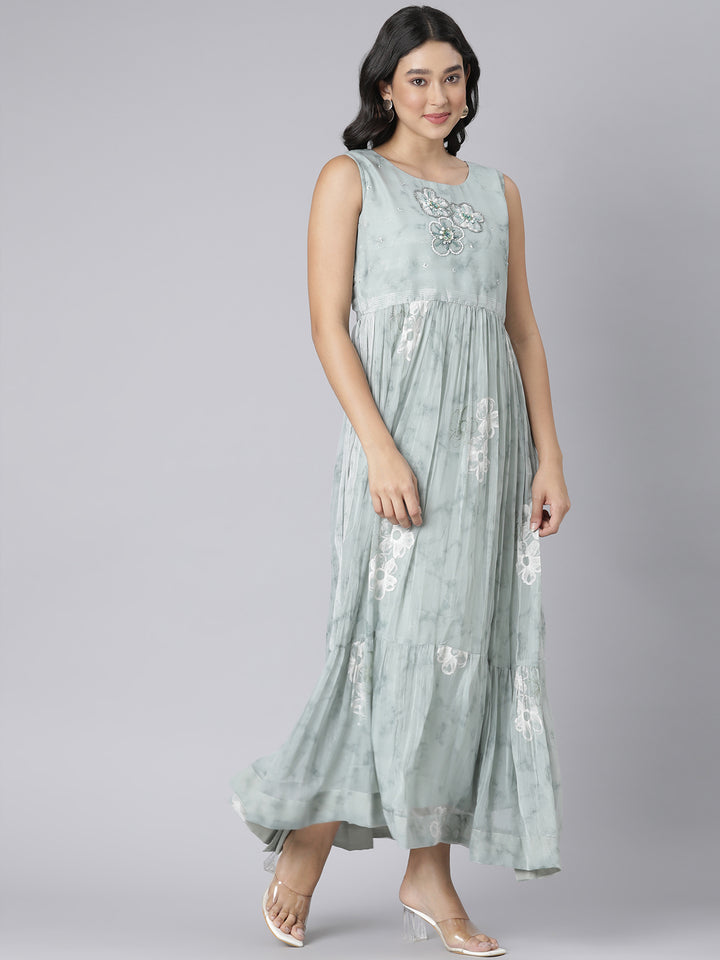 Neerus Pista Casual Floral Maxi Dresses