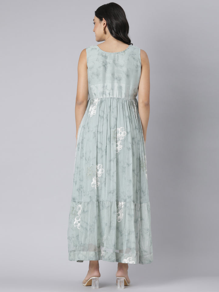 Neerus Pista Casual Floral Maxi Dresses