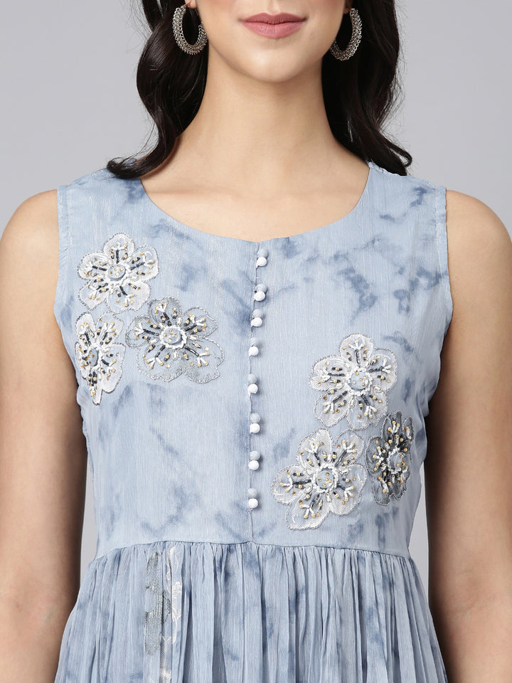 Neerus L Gray Casual Floral Maxi Dresses