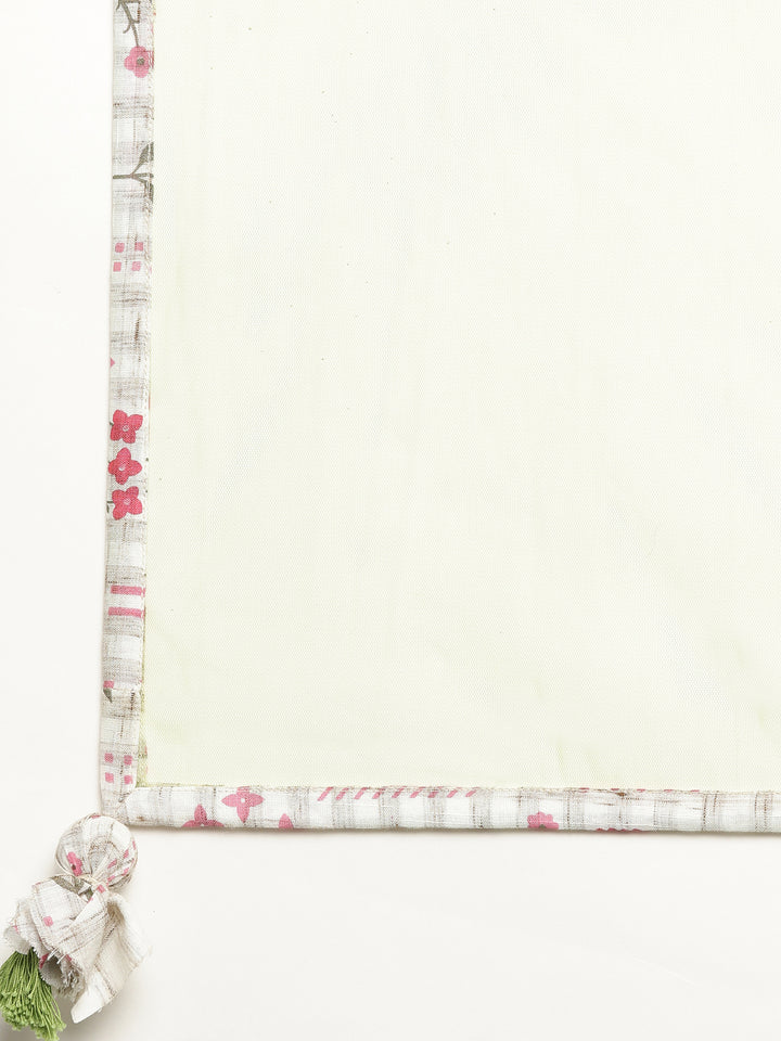 Neerus Beige  Pink Embroidered Mirror Work Ready to Wear Lehenga Blouse With Dupatta