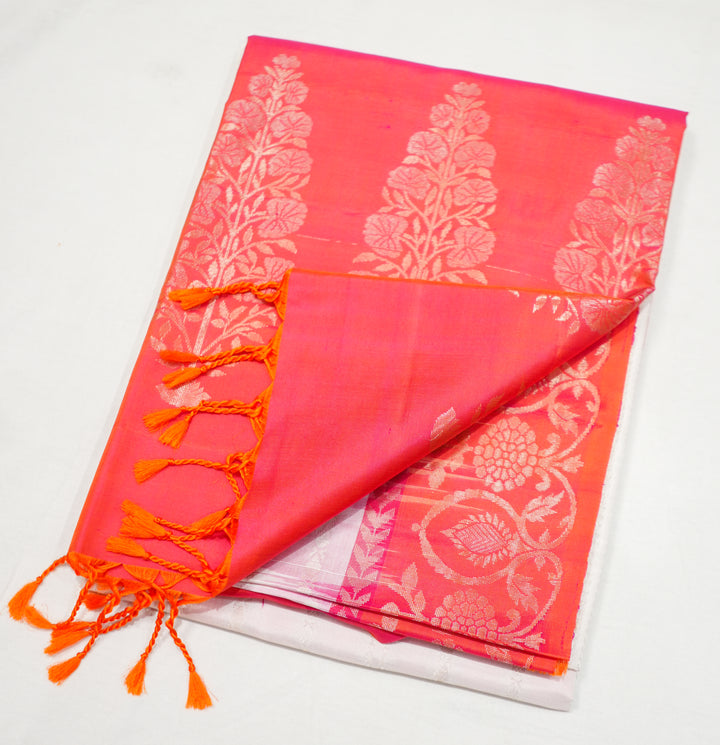 Off White Pure Soft Silk Saree With Zari Weaving Border