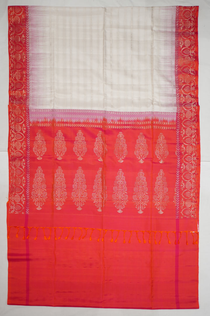 Off White Pure Soft Silk Saree With Zari Weaving Border