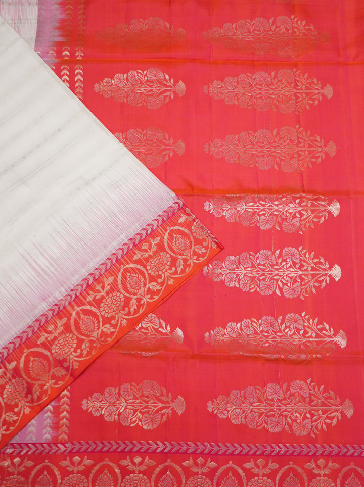 Off White Pure Soft Silk Saree With Zari Weaving Border