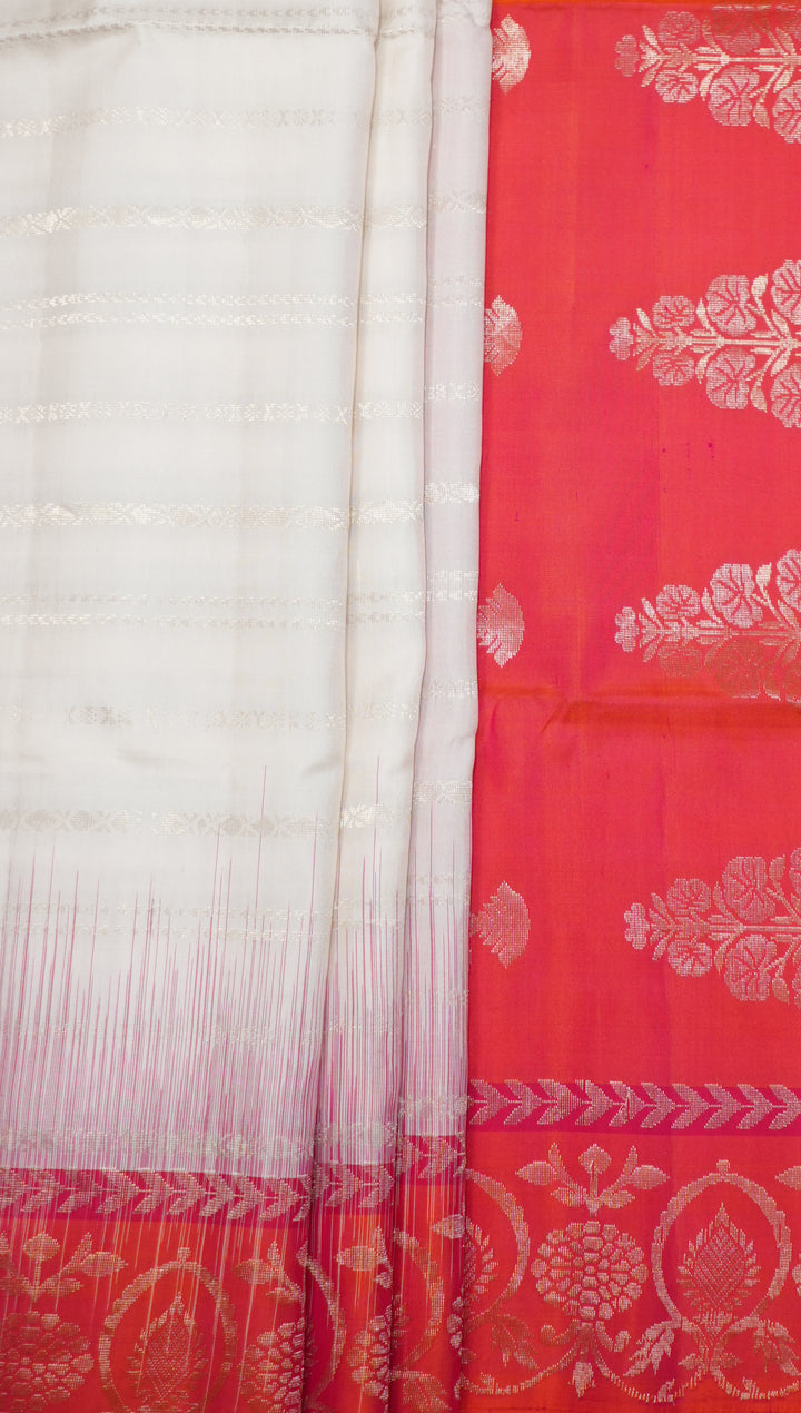 Off White Pure Soft Silk Saree With Zari Weaving Border