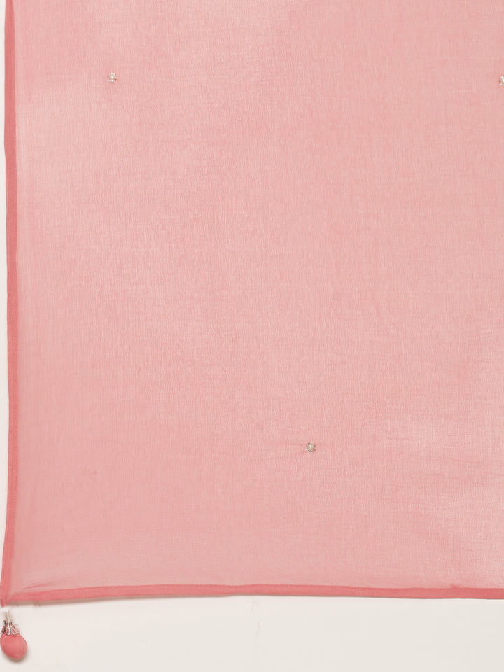 Pink Chinon Fabric Shoulder Long Kali Suit With Sequins Work