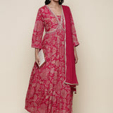 Rani pink georgette embroidered suit set