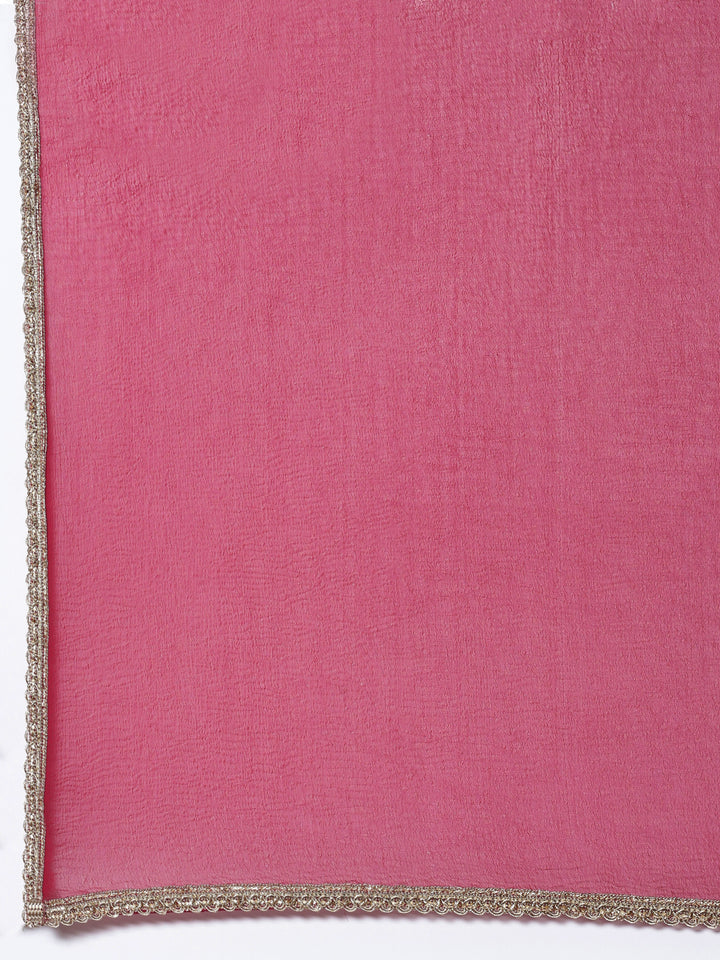 Rani pink georgette embroidered suit set