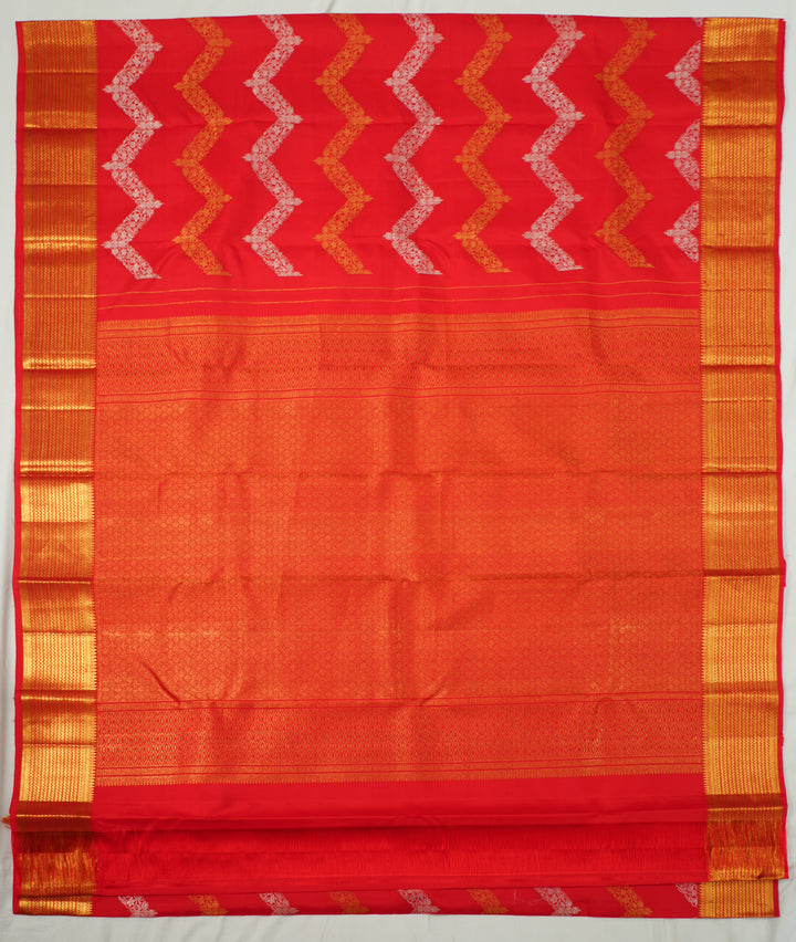 Red Kanchi Pattu Zari And Handwoven Saree