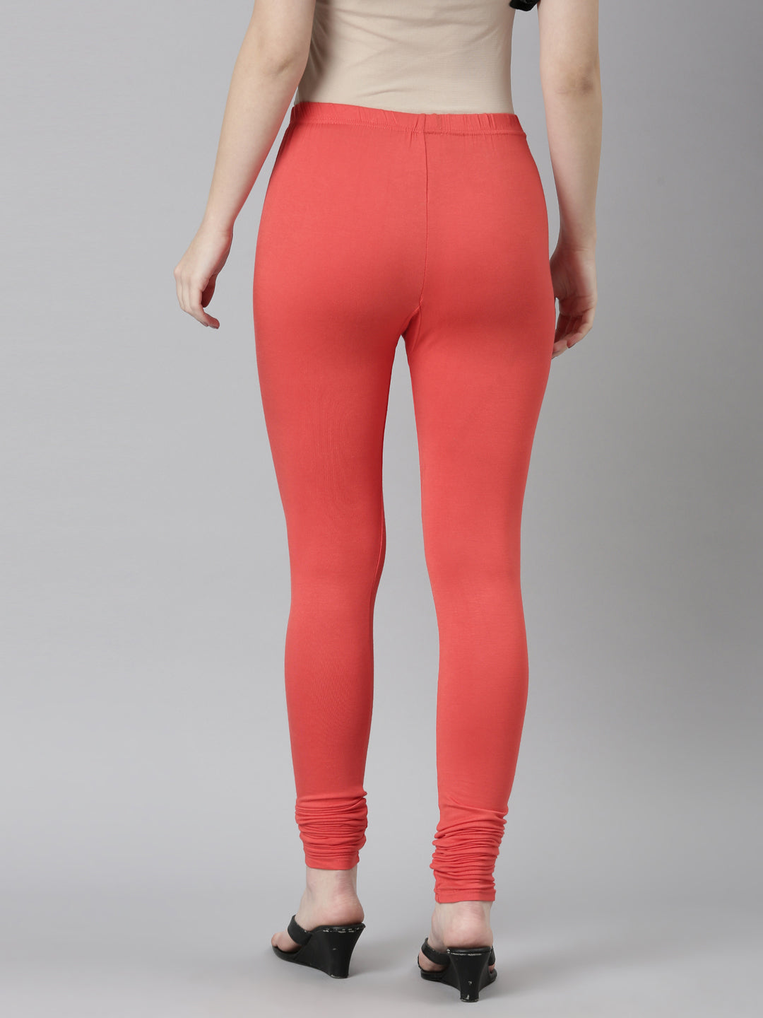 Neerus Orange solid legging churidar bottom - detail view 1