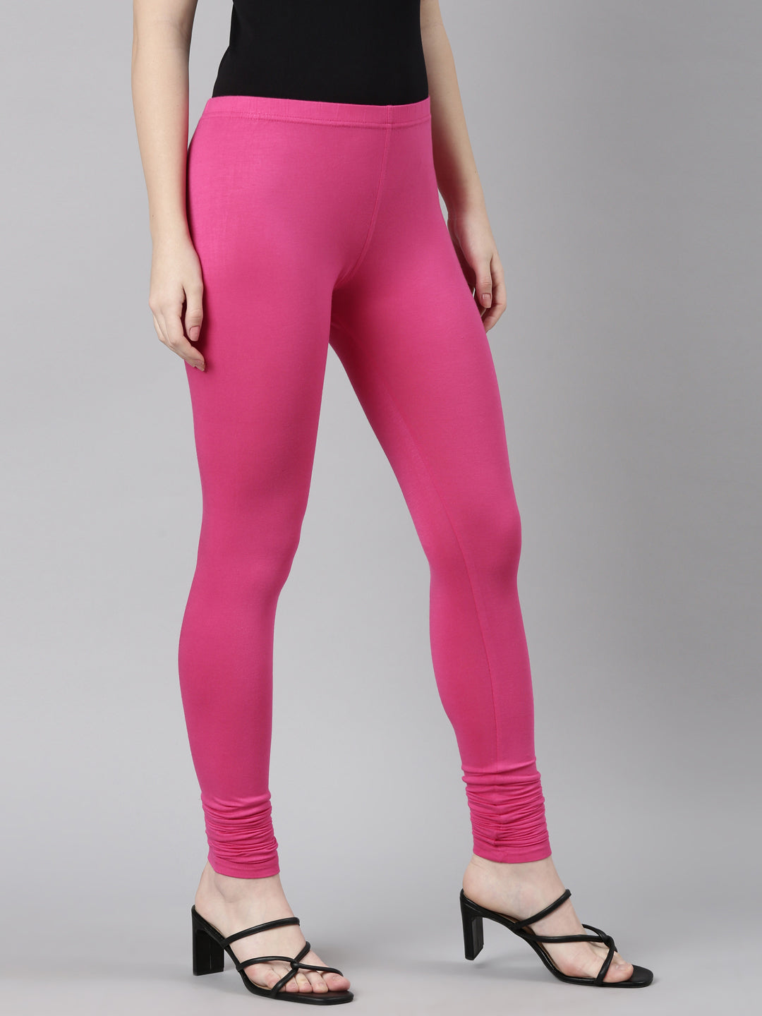 Neerus Pink solid legging - side view