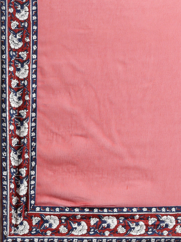 Neerus Maroon Printed Anarkali Kurta and Trousers With Dupatta